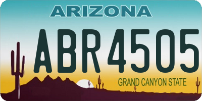 AZ license plate ABR4505