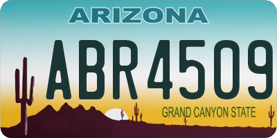 AZ license plate ABR4509