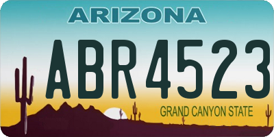 AZ license plate ABR4523