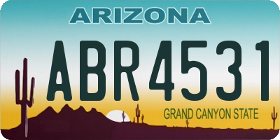 AZ license plate ABR4531
