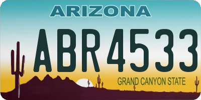 AZ license plate ABR4533