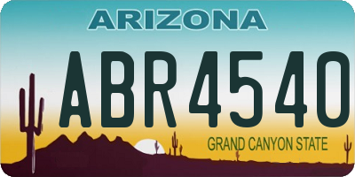 AZ license plate ABR4540