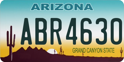 AZ license plate ABR4630