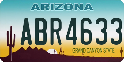 AZ license plate ABR4633