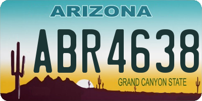AZ license plate ABR4638