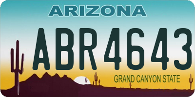 AZ license plate ABR4643