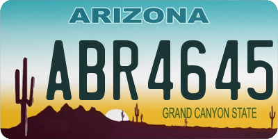 AZ license plate ABR4645