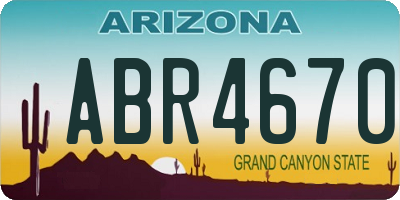 AZ license plate ABR4670