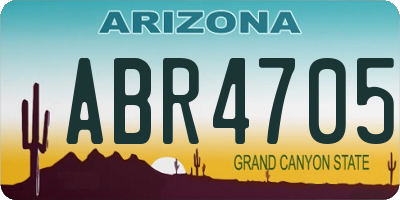 AZ license plate ABR4705