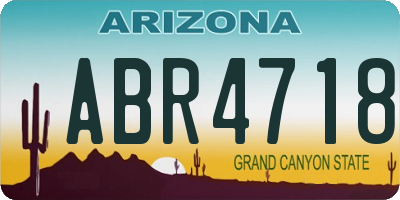 AZ license plate ABR4718