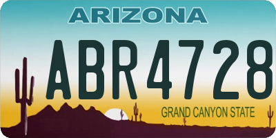 AZ license plate ABR4728