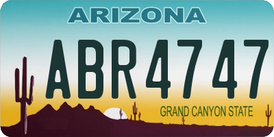 AZ license plate ABR4747