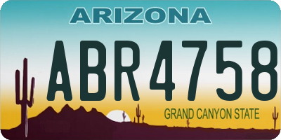 AZ license plate ABR4758