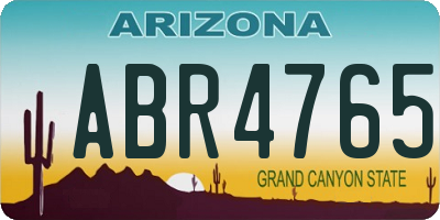 AZ license plate ABR4765