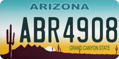 AZ license plate ABR4908