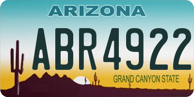 AZ license plate ABR4922