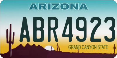 AZ license plate ABR4923
