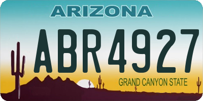 AZ license plate ABR4927