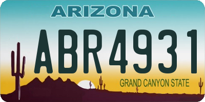 AZ license plate ABR4931