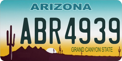AZ license plate ABR4939