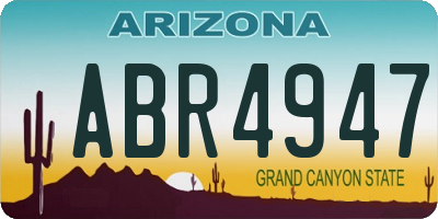 AZ license plate ABR4947