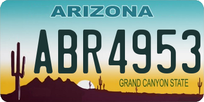 AZ license plate ABR4953