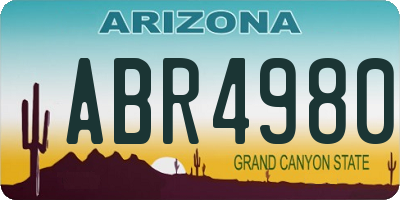 AZ license plate ABR4980