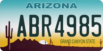 AZ license plate ABR4985