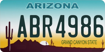 AZ license plate ABR4986