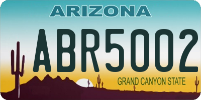 AZ license plate ABR5002