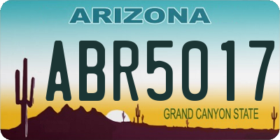 AZ license plate ABR5017