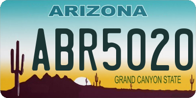 AZ license plate ABR5020