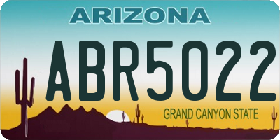 AZ license plate ABR5022