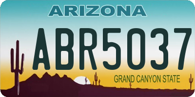 AZ license plate ABR5037