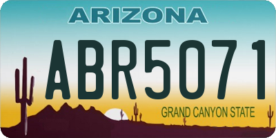 AZ license plate ABR5071