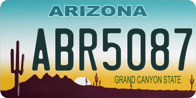 AZ license plate ABR5087