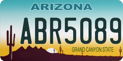 AZ license plate ABR5089