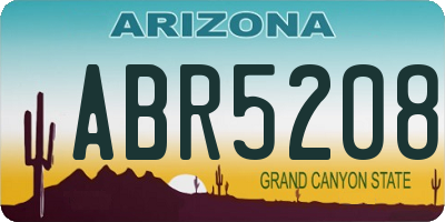 AZ license plate ABR5208