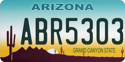 AZ license plate ABR5303
