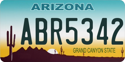 AZ license plate ABR5342