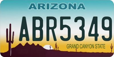 AZ license plate ABR5349