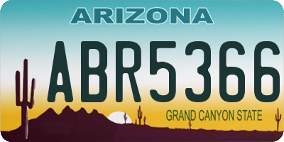 AZ license plate ABR5366