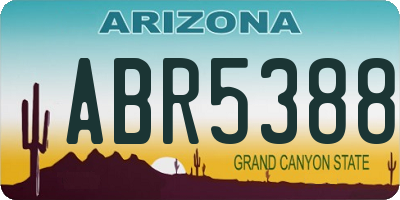 AZ license plate ABR5388