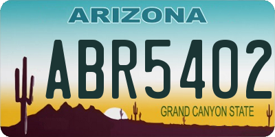 AZ license plate ABR5402