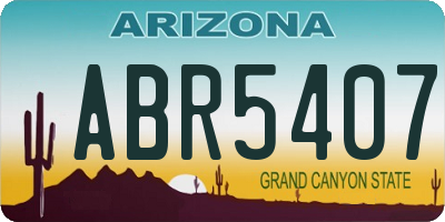 AZ license plate ABR5407