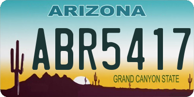 AZ license plate ABR5417
