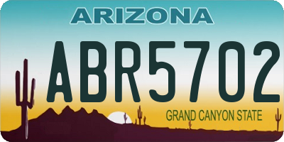 AZ license plate ABR5702