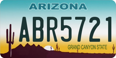 AZ license plate ABR5721