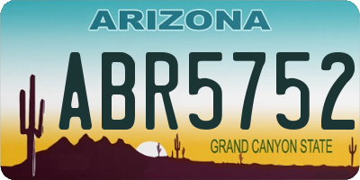 AZ license plate ABR5752