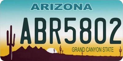 AZ license plate ABR5802